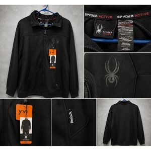 Spyder Active Full Zip Jacket Men's XXL Black Performance Moisture Wicking...